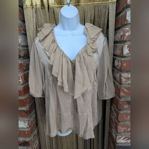 Mark Bower silk ruffled blouse